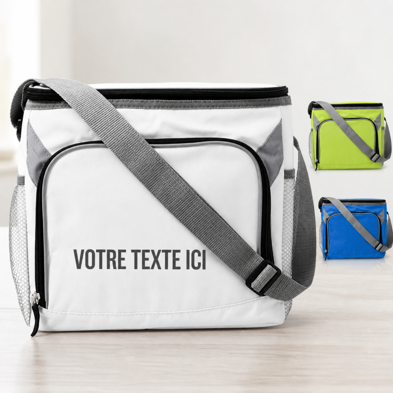 Sac personnalisable isotherme en polyester polyester PEVA polyéthylène (PE) blanc