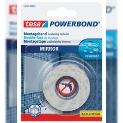 tesa 55732-00001-02 Powerbond Montageband für Spiegel, 19 mm x 1,5 m