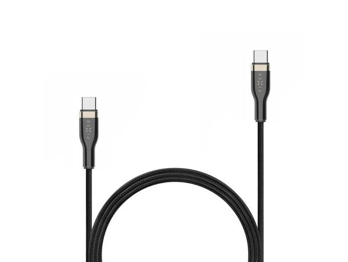 FIXED Câble tressé USB-C/USB-C, 1,2 m, 100 W, noir