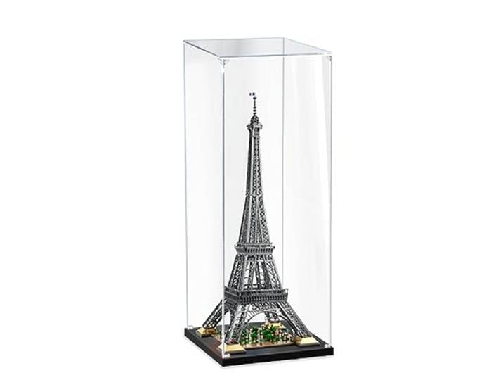 JIULIN Acryl-Vitrine Box kompatibel Lego 10307 Eiffelturm im Paris-Modell, Schutz, staubdicht, transparent, kompatibel mit Lego (nur Vitrine) (2 mm)