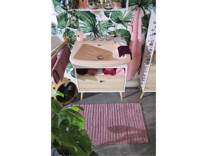 home24 Badmat Cotton Stripe 70 x 120cm violet/mauve