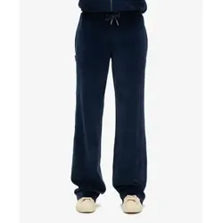 Superdry für Damen. W7011203A Jogginghose aus Velours mit weitem Bein, marineblau (S), Lässig, Baumwolle