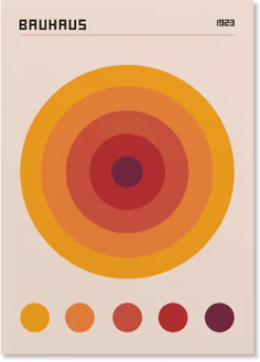 Inspire Picks Abstract Bauhaus Orange Wall Art Modern Geometric Sunrise Bicycle Poster 15 30x45cm No Frame