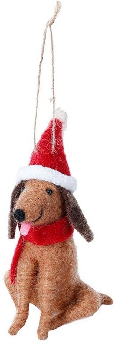 Dekohänger "INGES CHRISTMAS DECOR Hund", braun, Stoff, Dekohänger, Dekohänger braun Einheitsgröße