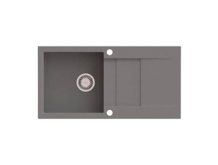 Axigran Granitspüle Waterfall 40 Küchenspüle Spülbecken Einbauspüle 860x435mm Spülbecken (MOONLIGHT GREY)