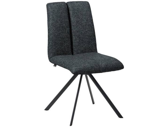 Venjakob Stuhl, Schwarz, Graublau, Metall, Textil, Stativgestell, 50x92x64 cm, Stoffauswahl, Esszimmer, Stuhl, Esszimmerstühle