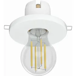 ledscom.de Porzellan Decken-Einbauleuchte TELA weiß, inkl. E27 LED Lampe 1005lm, Smart Home, warmweiß - kaltweiß
