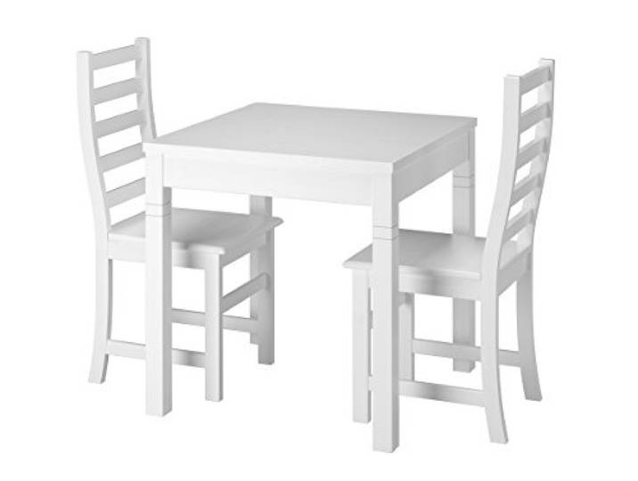 Erst-Holz Moderne Weiße Essgruppe Tisch 2 Stühle Kiefer Massivholz