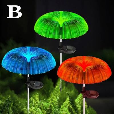 Uplift Picks Color Changing Solar Jellyfish Garden Lights Waterproof LED Pathway Lawn Decor b 4 Pcs