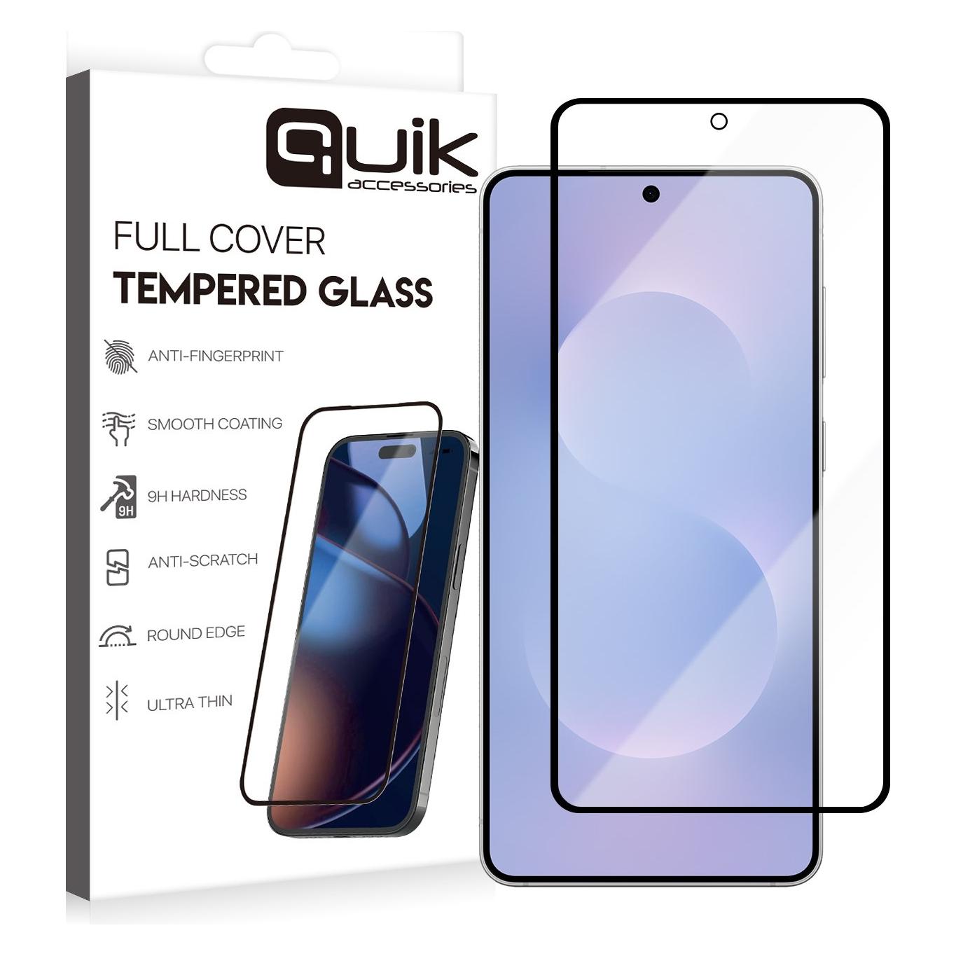 Toti Quik Accessories Full Cover Tempered Glass for Samsung Galaxy S25 Edge (Samsung Galaxy S25 Edge) (QK-TG-SM-S25-ED)