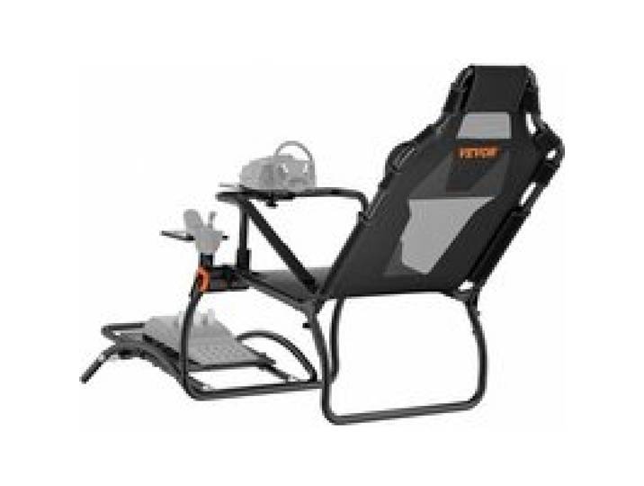 VEVOR Support de Volant de Course Compact Cockpit de Simulateur de Conduite Acier Pliable, Support de Volant et Angle Pédale Réglable, pour Logitech G923/G920/G29, Thrustmaster T248P, Fanatec, Hori
