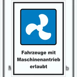 HB-Druck Motorboote erlaubt Symbol und Text Aufkleber A7 (74x105mm)
