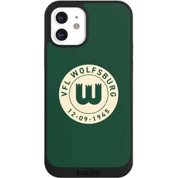Nivocase Handyhülle für Apple iPhone 12 Hülle NIVOpure Case Schwarz Offizielles Lizenzprodukt VfL Wolfsburg (Apple iPhone 12), Smartphone Hülle, Schwarz