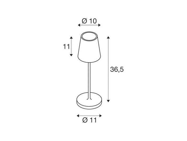 Vinolina Two Portable Tischleuchte 3-step IP65 Black - SLV - Terrasse - Modern - Aluminium - Einflammig