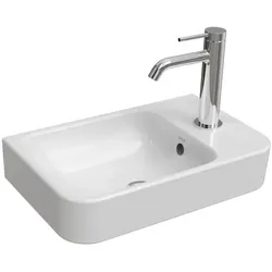 VitrA New Integra Round Handwaschbecken unterbaufähig asymmetrisch Weiß Hochglanz,7898B003-0029 7898B003-0029