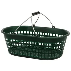 Gartenkorb 15 kg, grün, oval mit Doppelklappbügel