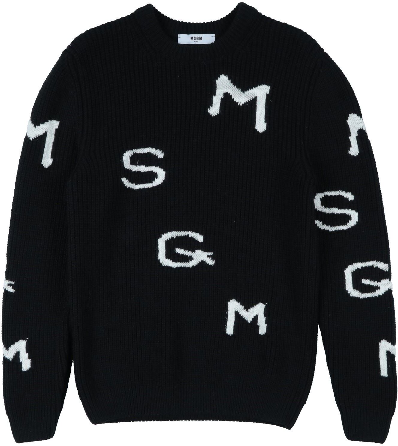 Msgm Pullover Unisex Negro 8 Unisex