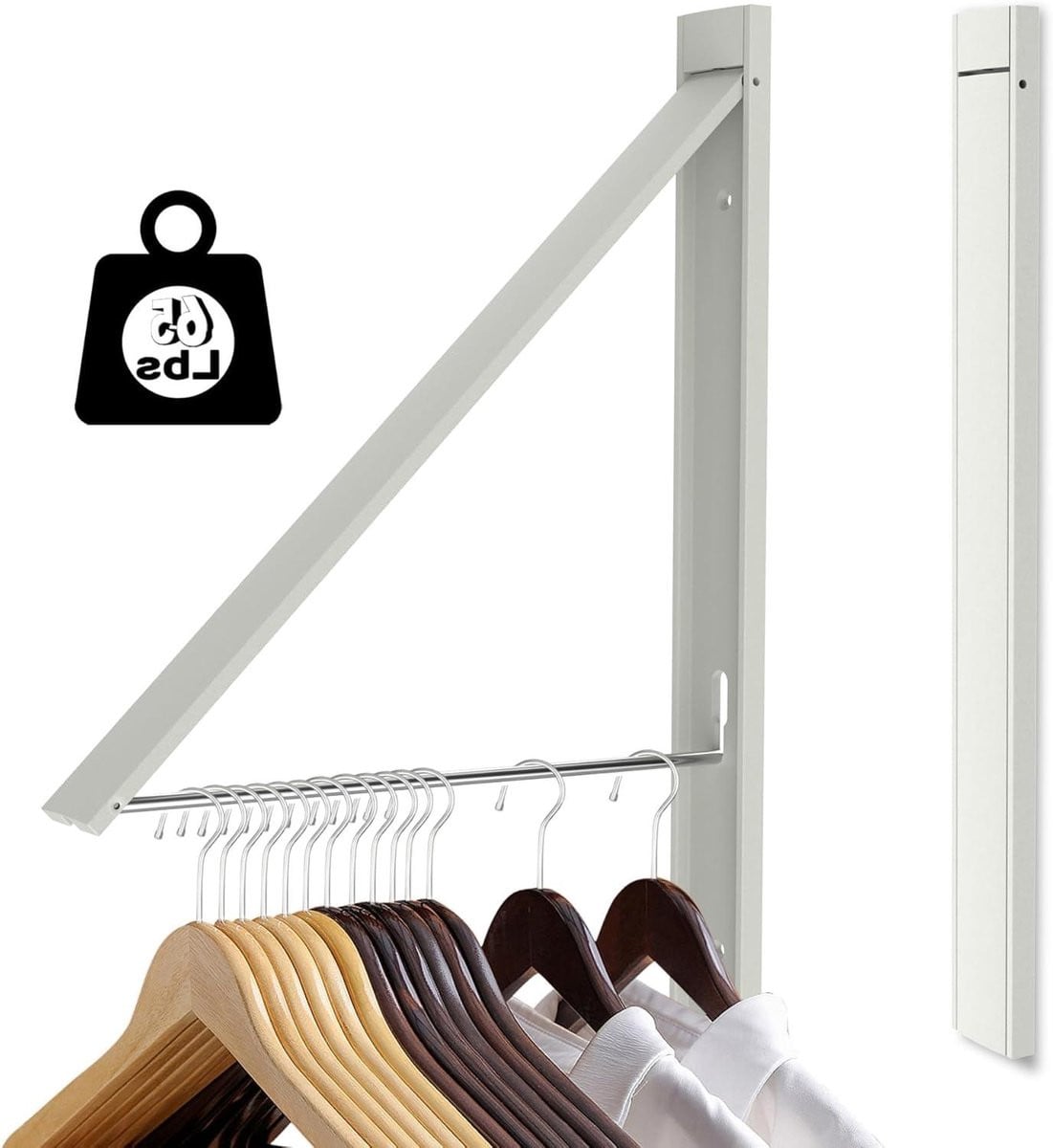 Wit inklapbaar wand droogrek voor kleding en balkon