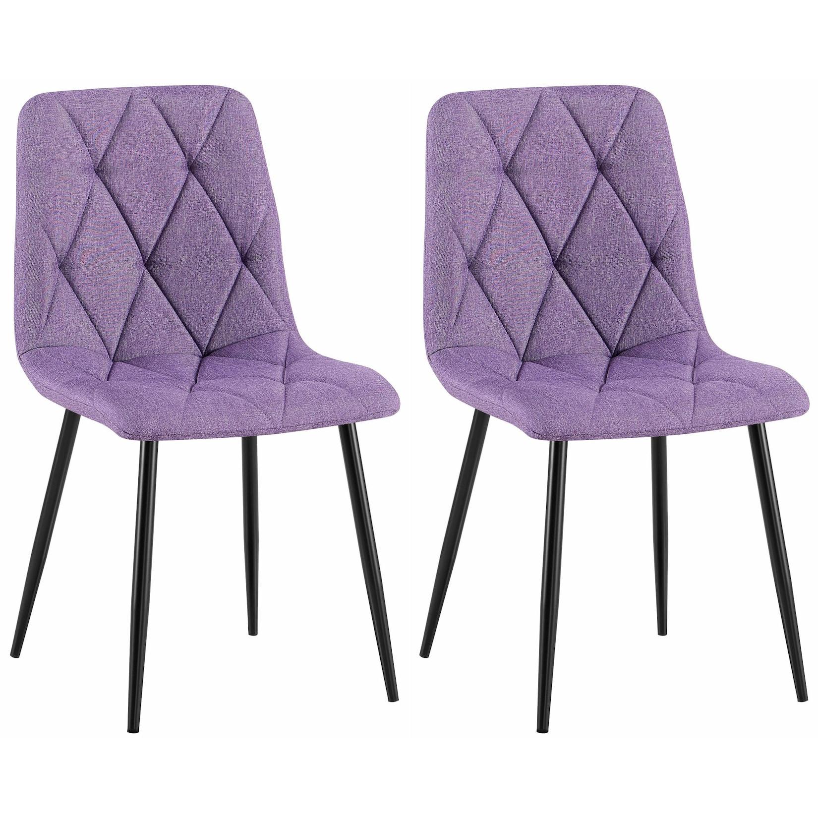 CLP 2er Set Esszimmerstuhl Clairton Stoff - Farbe: lila, Material: Stoff