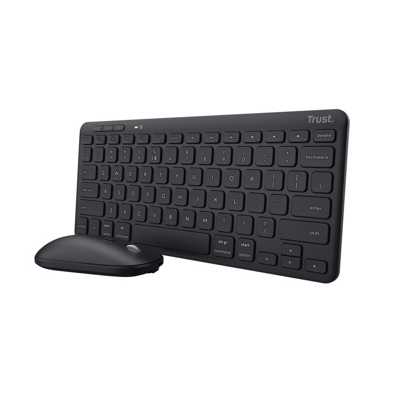 Trust Lyra Multi-Device Draadloos Toetsenbord en Muis Set, Bluetooth en RF, Zwart