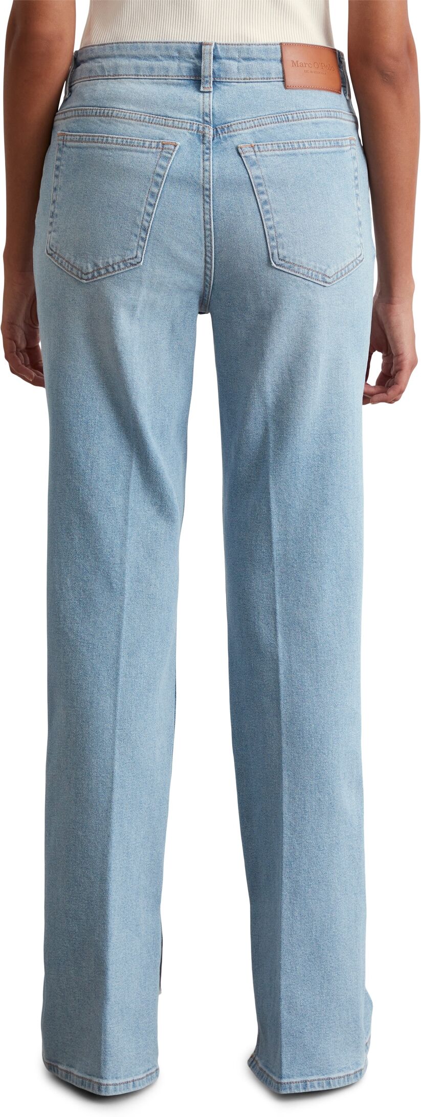 Marc O' Polo Bootcut-Jeans MARC O'POLO "Kiruna", Damen, Gr. 32, Länge 32, clean sustainable light wash, Denim/Jeans, Obermaterial: 98% Baumwolle, 2% Elasthan, lang, Jeans Bootcut-Jeans, Schlitze an der Beininnenseite, hohe Leibhöhe clean sustainable light