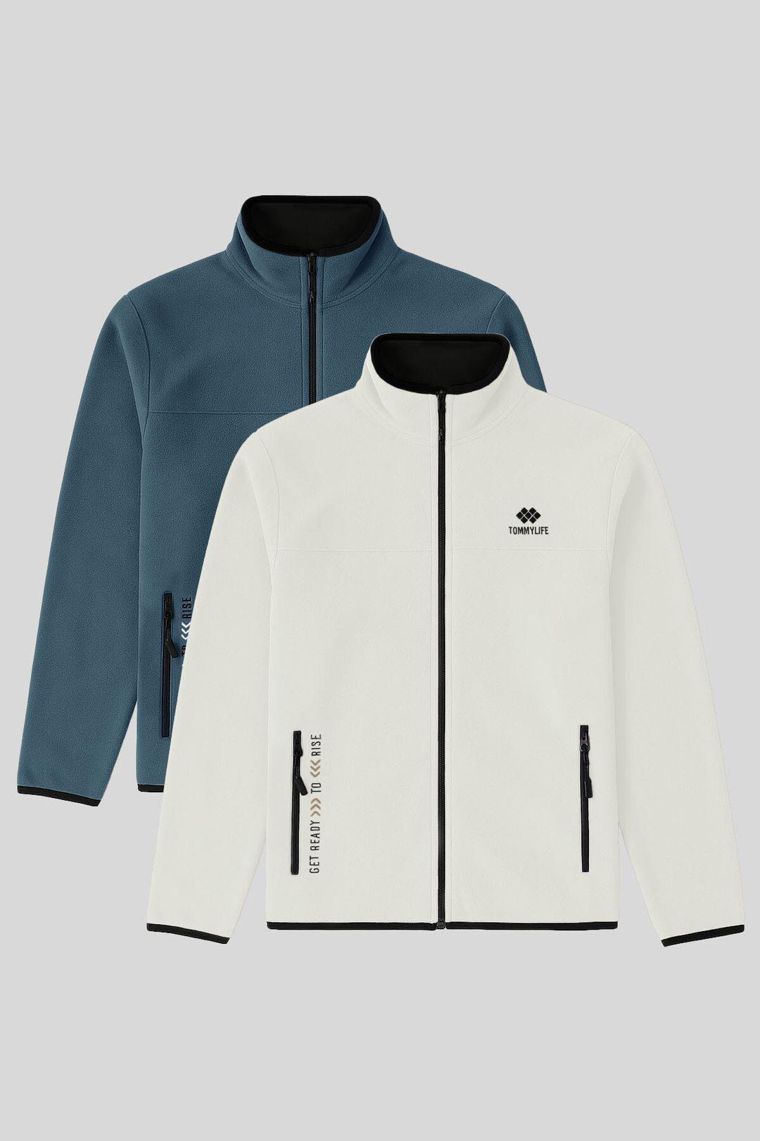 Herren Plüsch Reißverschluss Sweatshirt