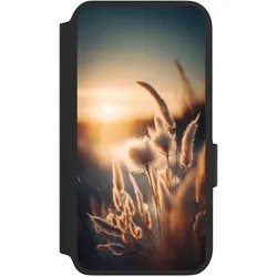 Nivocase Klapphülle für Samsung Galaxy S22 Handyhülle aus Kunst Leder NIVOflip schwarz Natur Sonne (Samsung Galaxy S22), Smartphone Hülle, Schwarz