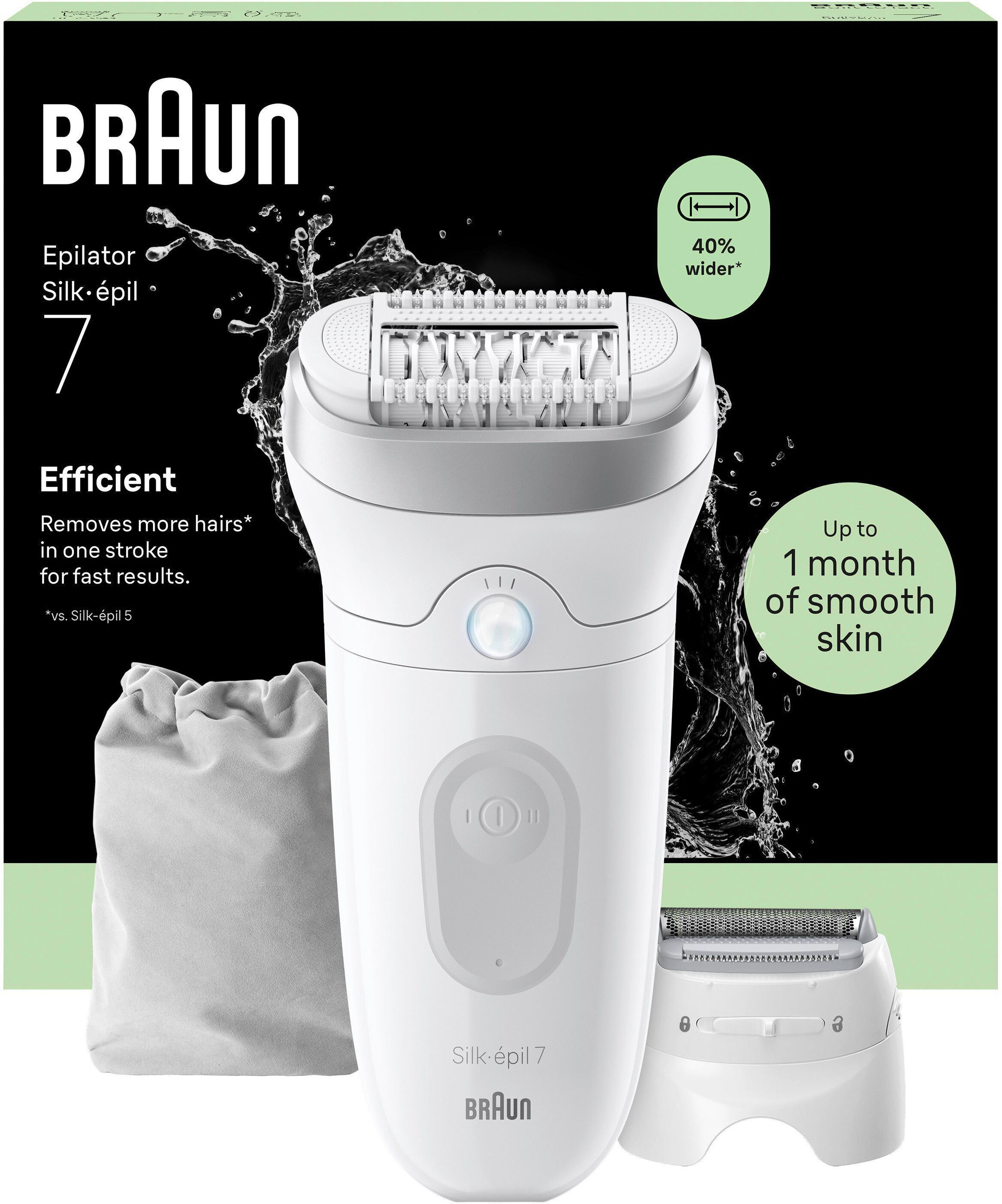 Epilierer BRAUN "Silk-épil 7 SE7-041", weiss (modell 2026), Epilierer, Damen, Epilierer, Rasier- & Trimmeraufsatz, Wet&Dry modell 2026 Einheitsgröße