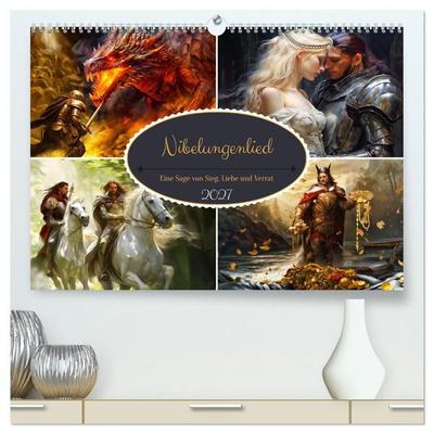 Nibelungenlied - Eine Sage von Sieg, Liebe und Verrat (hochwertiger Premium Wandkalender 2027 DIN A2 quer), Kunstdruck in Hochglanz