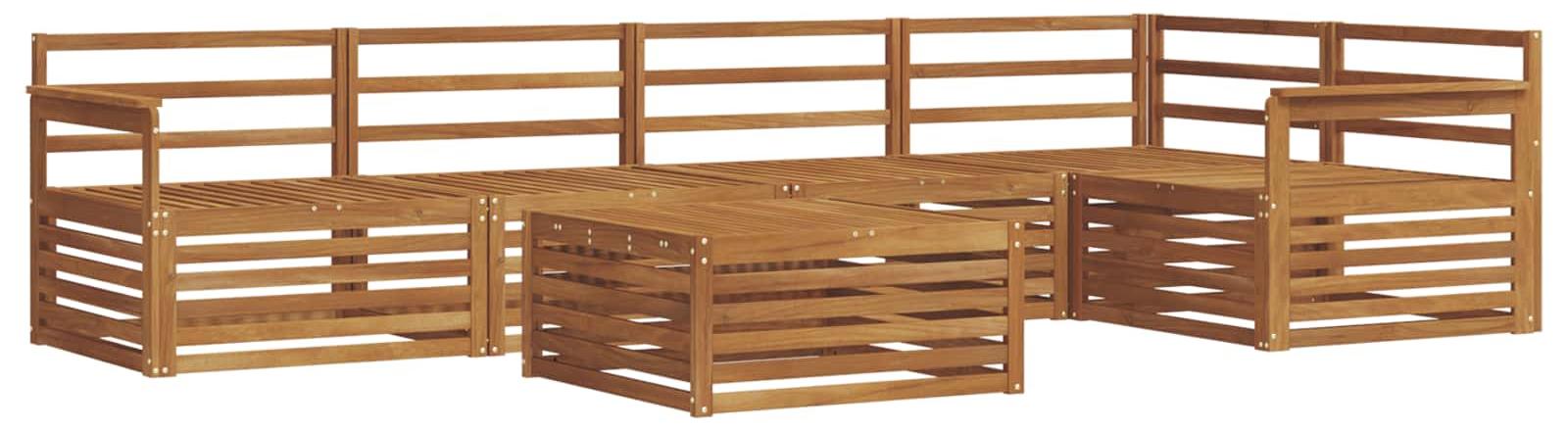 Outdoor-Sofagarnitur 6 pcs Natur