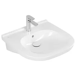 Villeroy & Boch ViCare Waschtisch 411955T2 weiss AntiBac c-plus, mit Hahnloch und Überlauf
