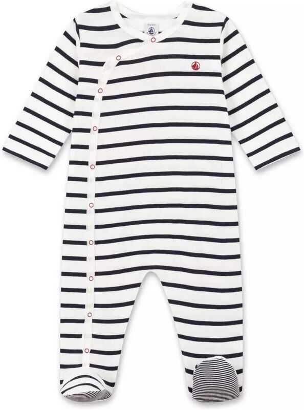 Petit Bateau - Einteiliger Pyjama, lang, 9M, Marine