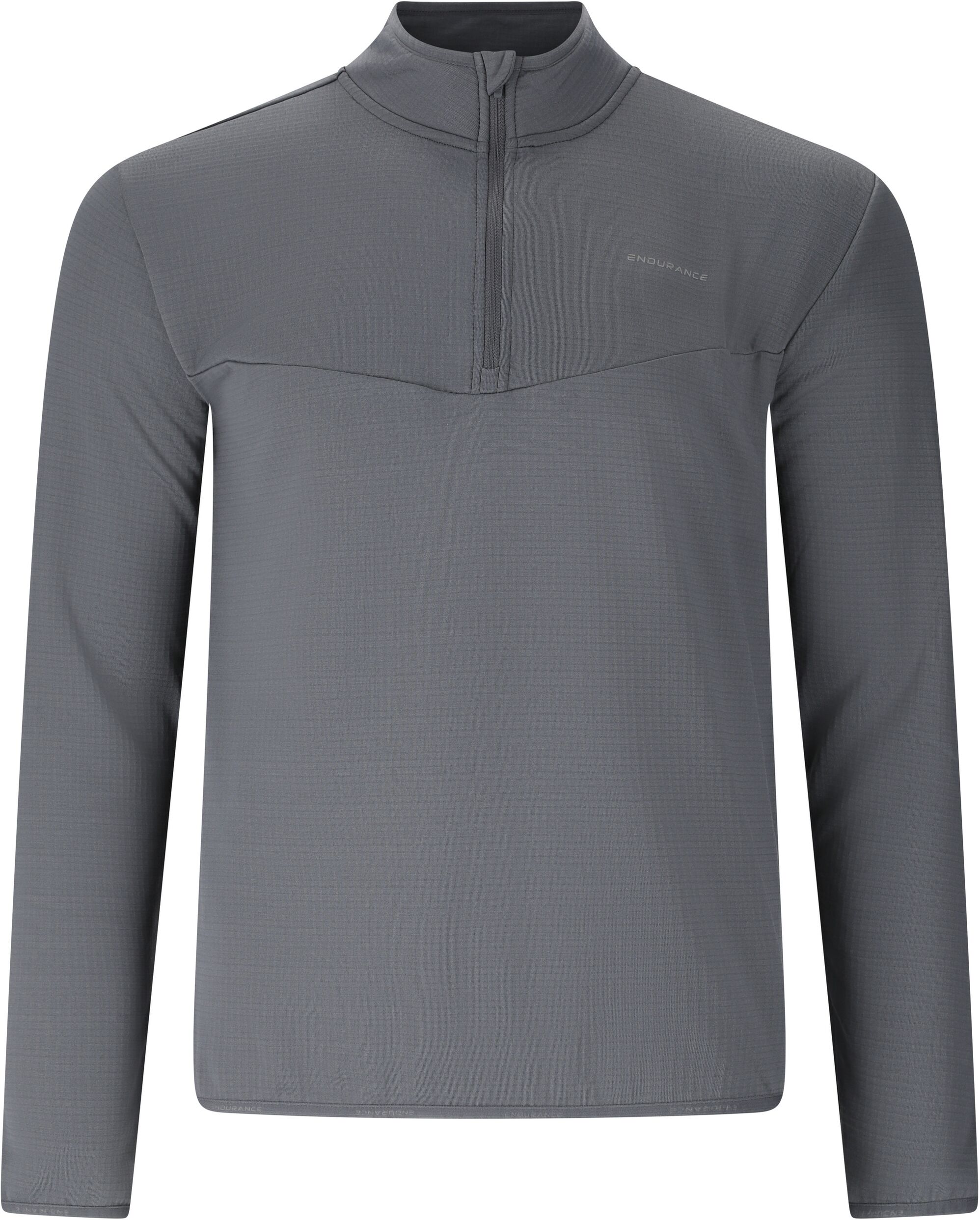Langarmshirt ENDURANCE "LEDGER", Herren, Gr. 4XL, grau, 92% Polyester, 8% Elasthan, unifarben, lang, ohne Ausschnitt, Shirts Langarmshirt, mit sportlichen Funktionen