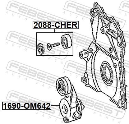 Febest Riemenspanner, Keilrippenriemen 1690-Om642 Für Chrysler Mercedes Alfarome/fiat/lanci