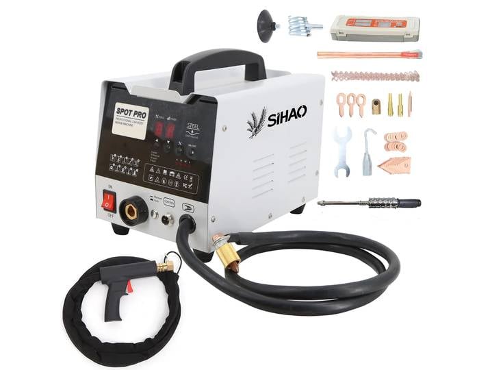 VEVOR Pro Leg Stretcher 220LBS Machine d'étirement des jambes, Kit de réparation de bosses, Soudeuse par points 3KW, Extracteur de bosses, Soudage par points pour carrosserie automobile