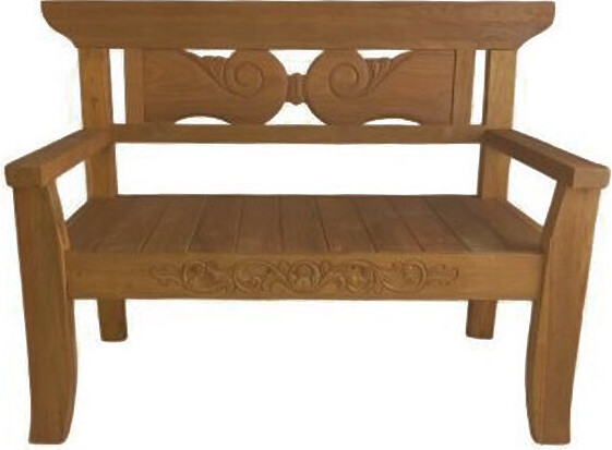Gartenbank POTSDAM-120 aus Teakholz 2-Sitzer B/H/T ca. 135x65,5x96,5cm