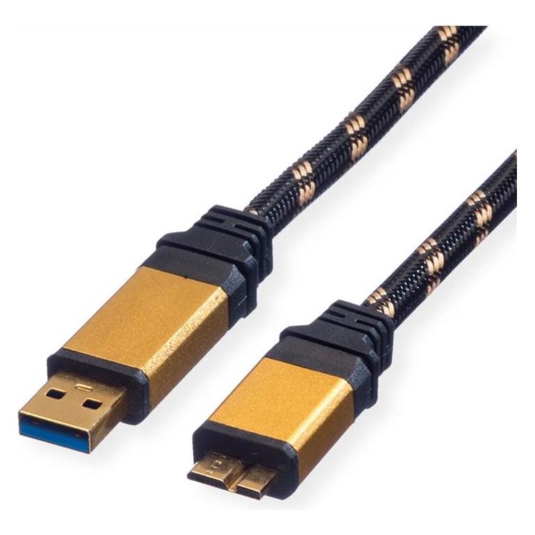 Roline Gold USB 3.0 Kabel, USB A Stecker (2 m, USB 3.2 Gen 1) (11.02.8879)