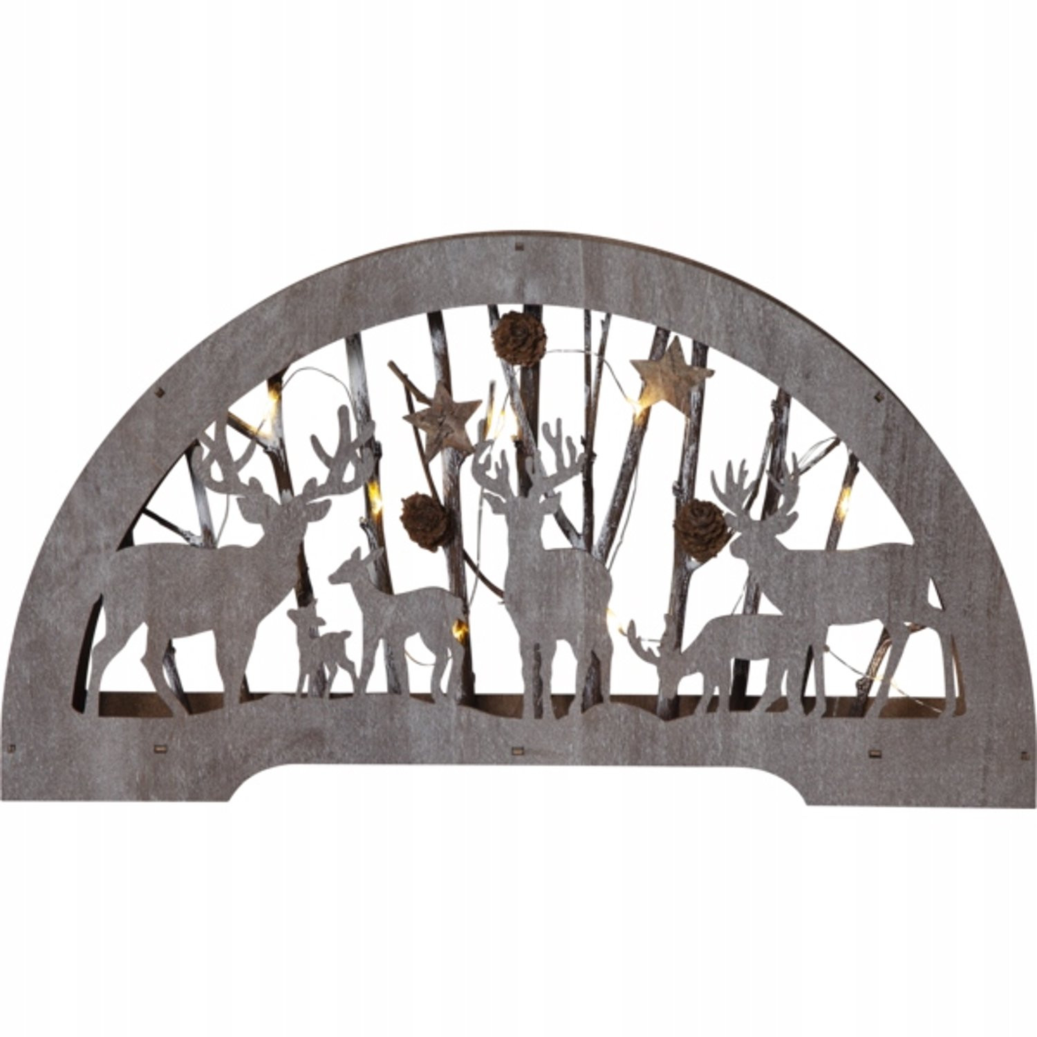 Star Trading Fauna LED Houten Decoratie Winter Sfeervol Boslandschap 25cm