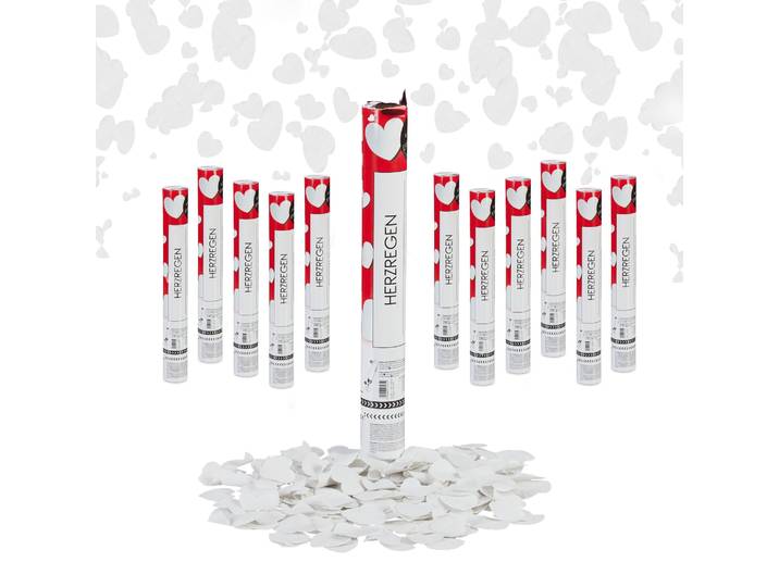 Party Popper Herzen 12er-Set Weiss
