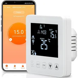 Casativo WLAN-Thermostat für Fussboden Heizungen, Steuerung per App, Siri, Alexa & GA, 4er-Set, Thermostat, Weiss