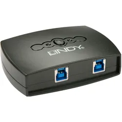 Lindy USB 3.0 Switch 2 Port, KVM Switch, Schwarz