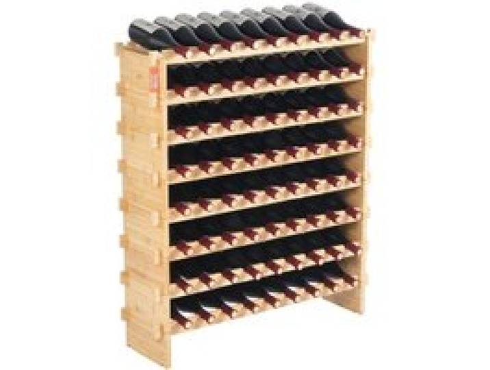 VEVOR Étagère à Bouteilles Modulaire pour 72 Bouteilles, Casier à Vin à 8 Niveaux, Range Bouteilles en Bois de Bambou Autoportant, Rangement Présentation de Vin pour Cuisine Garde-Manger Cave Bar