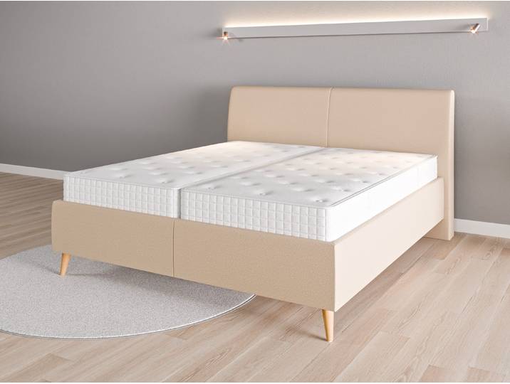 Lattenrost-Bett 180x200 Nr. 1 - Beige/Braun (Beige) - Softwolle