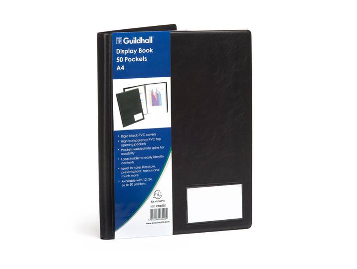 EXACOMPTA Protège-documents premium PVC Goldline® 100 vues - A4 - Noir