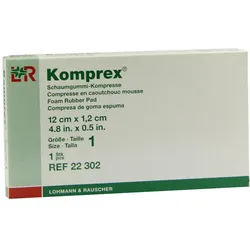 Lohmann & Rauscher Komprex Schaumgummi Kompresse, grün, individuell zuschneidbar - 1 Stück, Maße: 12 x 6,5 cm, Größe: 1 nierenförmig 1 St