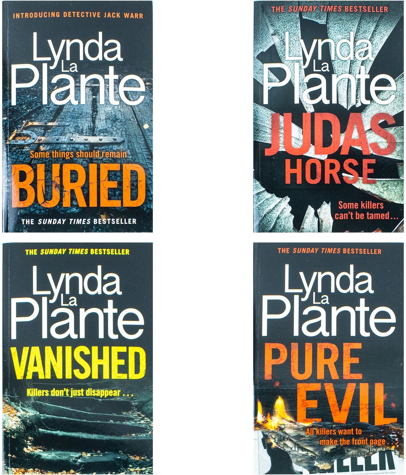 Zaffre Detective Jack Warr Series & Pure Evil 4 Books Collection Set By Lynda La Plante (Buried, Judas Horse, Vanished & Pure Evil)