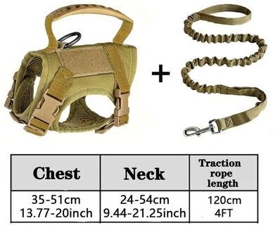 Uplift Picks Adjustable Tactical Pet Harness With Leash For Large Cats And Small Dogs brown Set