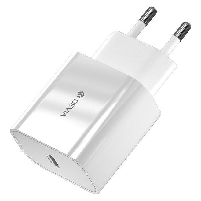 Devia Wandladegerät Smart PD 1x USB-C 20W weiss (20 W, 1 Port) (6938595383830)