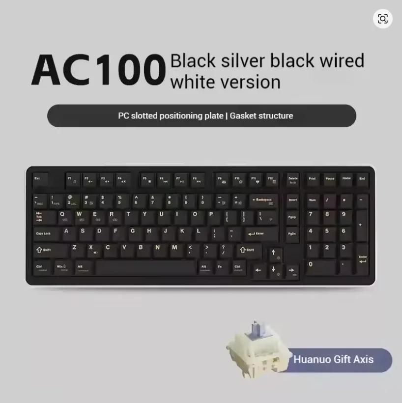 Mechanische Tastatur - AC100 - 100 Tasten - Hot-Swap-fähig - Kabelgebundenes USB - Englisches Layout - Gift Scroll