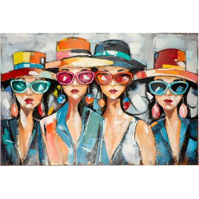 Metallbild GILDE "Bild rechteckig Red Lips Society mehrfarbig", farbe bild(er): mehrfarbig, B:120cm H:80cm T:3cm, Metall, Bilder, Frauenporträt Lippenmotiv Pop-Art-Stil Fashionbild Urban Chic Glamour